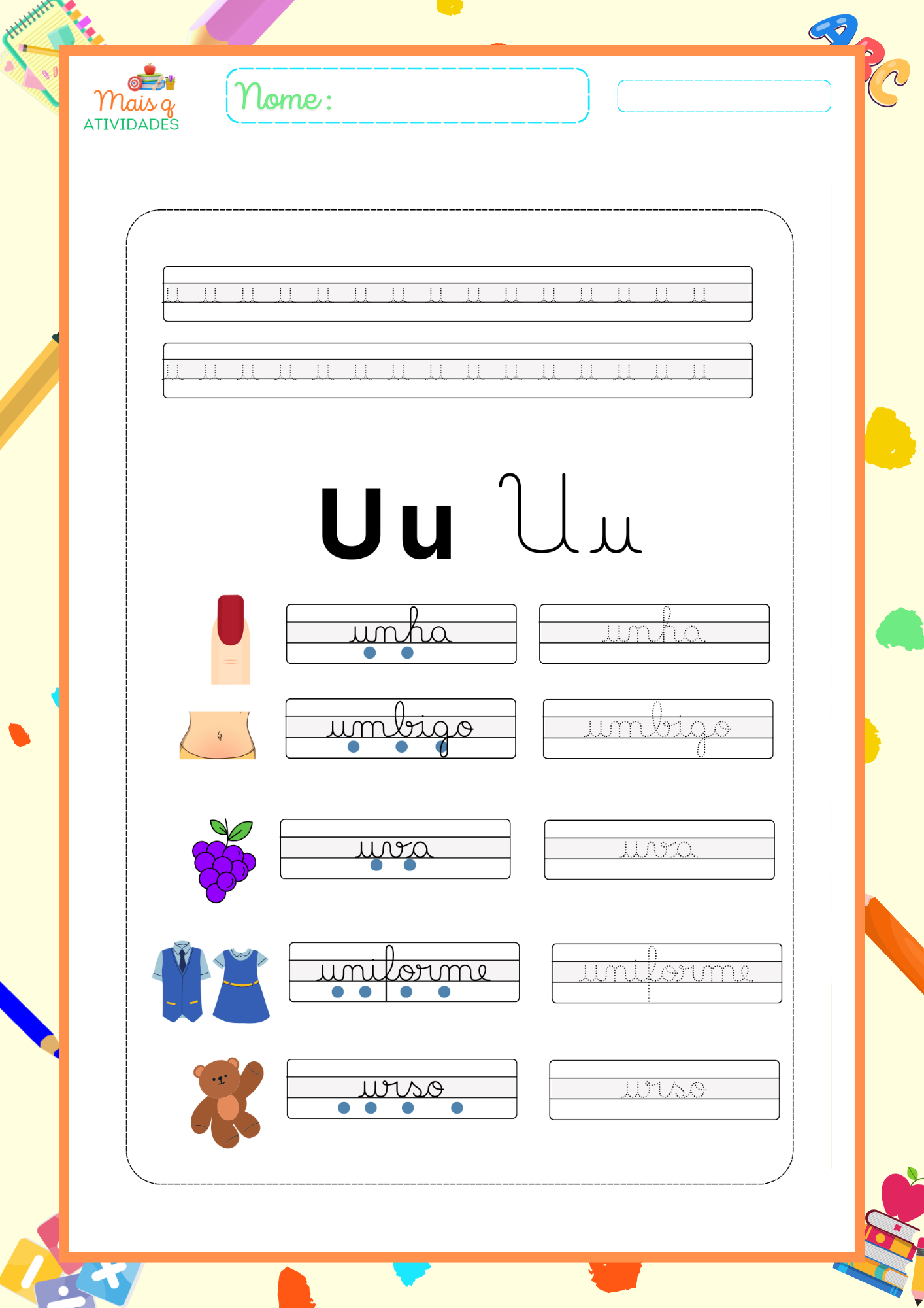 Caderno de caligrafia